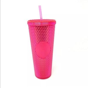 Starbucks 2019 Neon Hot Pink Studded Cold Cup 24oz